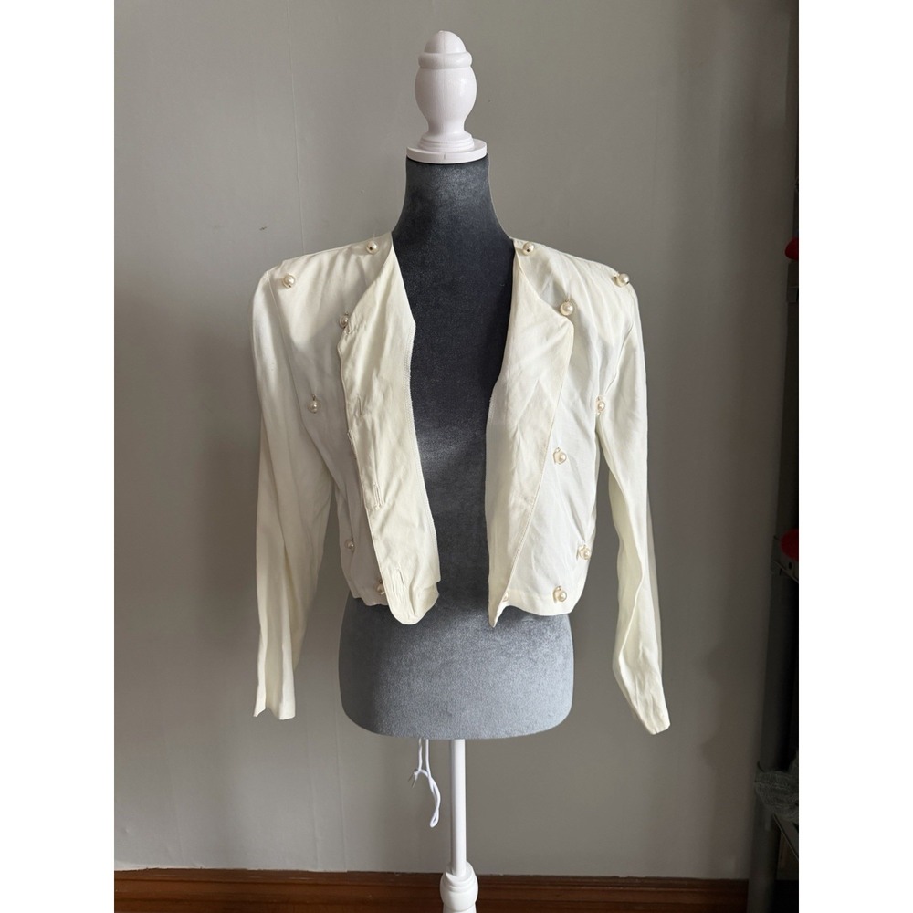 Vintage 80's Rampage 90's Beaded Jacket Blouse Festival Old Money Medium 7